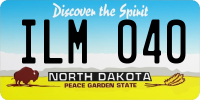 ND license plate ILM040