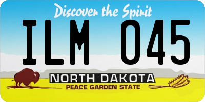 ND license plate ILM045