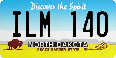 ND license plate ILM140