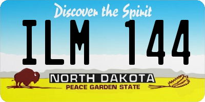 ND license plate ILM144