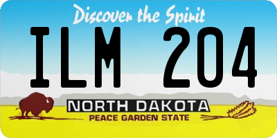 ND license plate ILM204