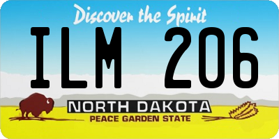 ND license plate ILM206