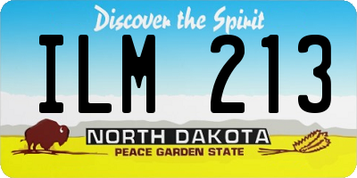 ND license plate ILM213