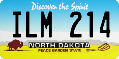 ND license plate ILM214