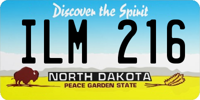ND license plate ILM216