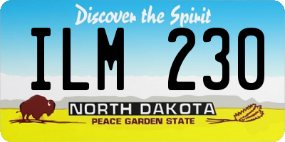 ND license plate ILM230