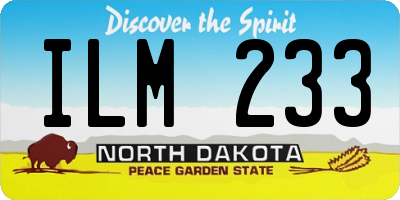 ND license plate ILM233