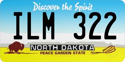 ND license plate ILM322