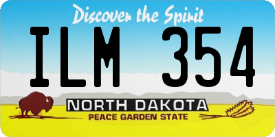 ND license plate ILM354