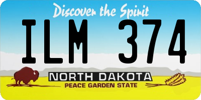 ND license plate ILM374