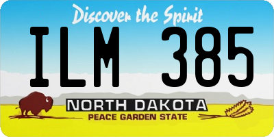 ND license plate ILM385