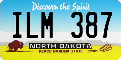 ND license plate ILM387