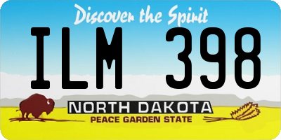 ND license plate ILM398