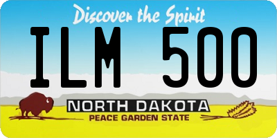 ND license plate ILM500