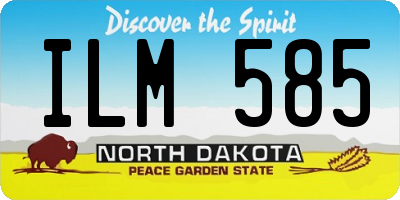 ND license plate ILM585
