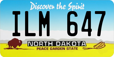 ND license plate ILM647