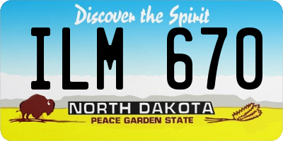 ND license plate ILM670