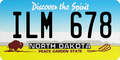 ND license plate ILM678