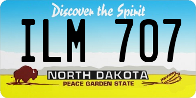 ND license plate ILM707