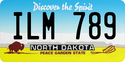 ND license plate ILM789