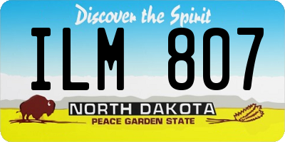 ND license plate ILM807