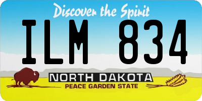 ND license plate ILM834