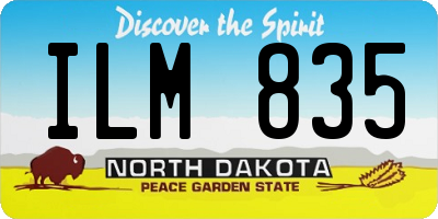 ND license plate ILM835