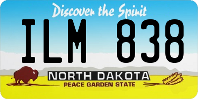 ND license plate ILM838