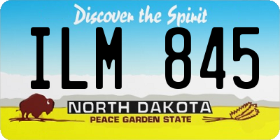 ND license plate ILM845