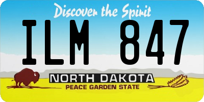 ND license plate ILM847