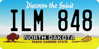 ND license plate ILM848