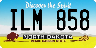 ND license plate ILM858