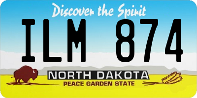 ND license plate ILM874