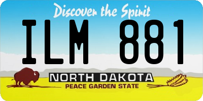ND license plate ILM881