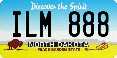 ND license plate ILM888