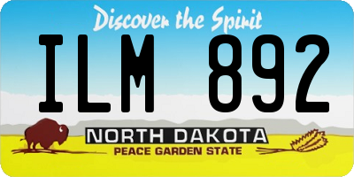 ND license plate ILM892