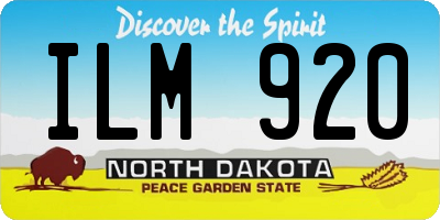ND license plate ILM920
