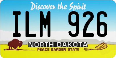ND license plate ILM926
