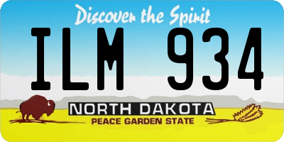 ND license plate ILM934