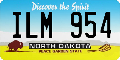 ND license plate ILM954