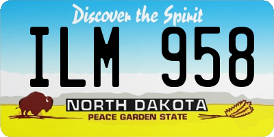 ND license plate ILM958