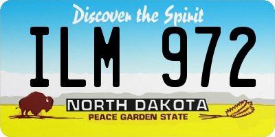 ND license plate ILM972