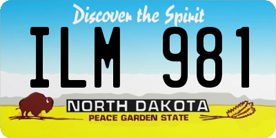 ND license plate ILM981