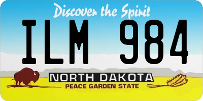 ND license plate ILM984