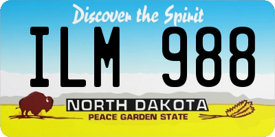 ND license plate ILM988