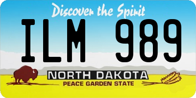 ND license plate ILM989