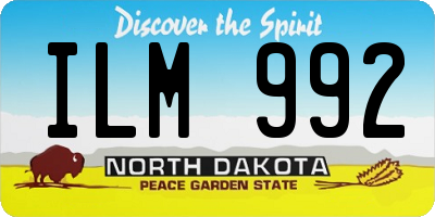 ND license plate ILM992