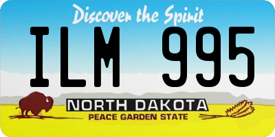 ND license plate ILM995