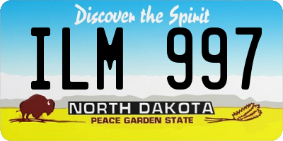 ND license plate ILM997