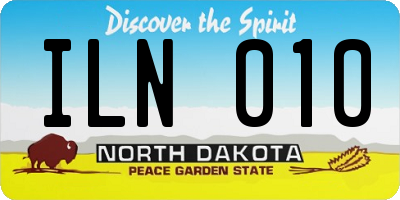 ND license plate ILN010